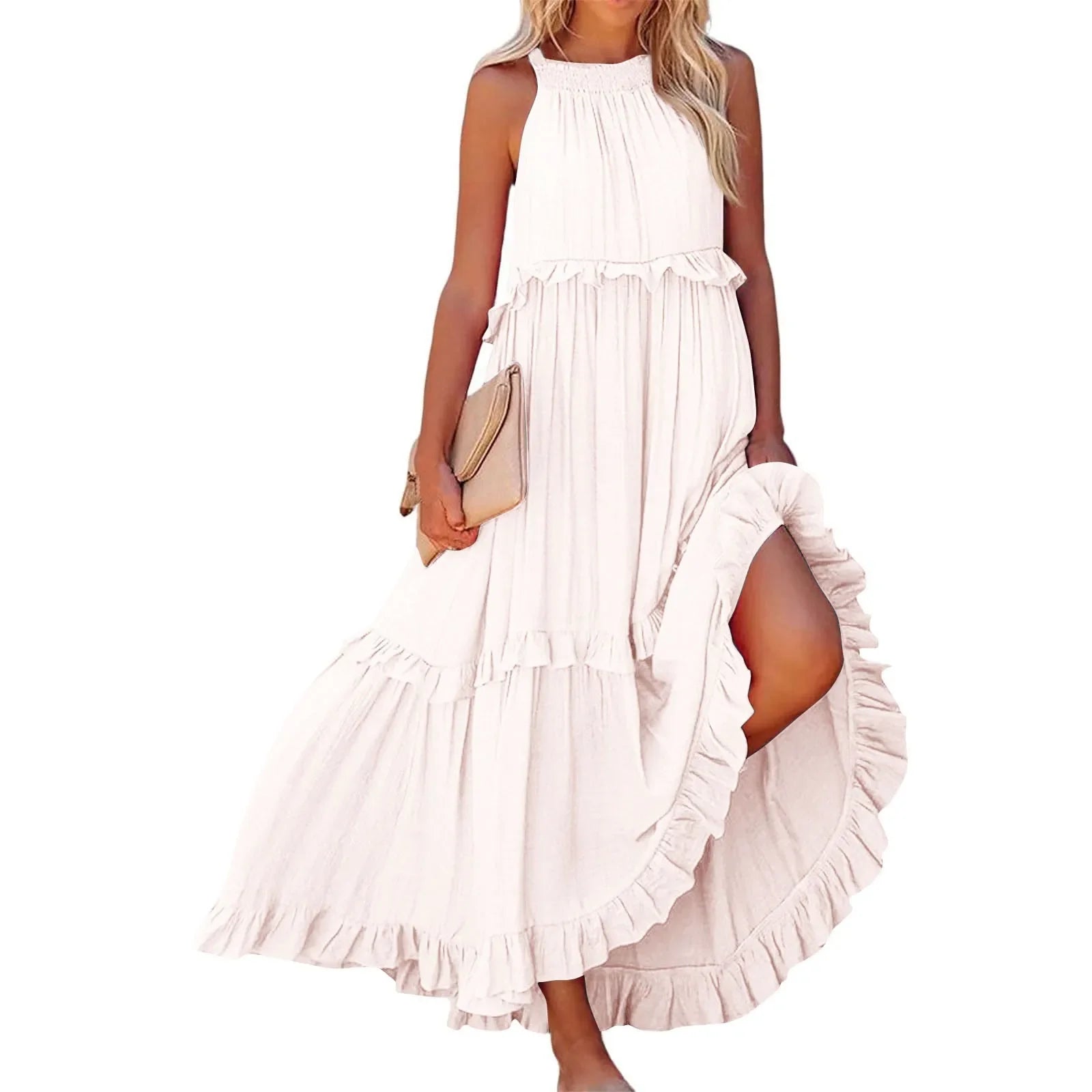 Women Summer Maxi Dress Lightweight Beach Swing Dress