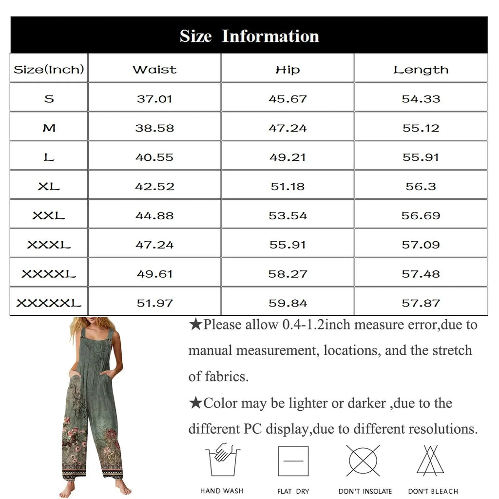 Women Casual Loose Cotton Linen Jumpsuit Adjustable Straps Sleeveless Summer Overalls Cute Comfy Rompers with Functional Pockets