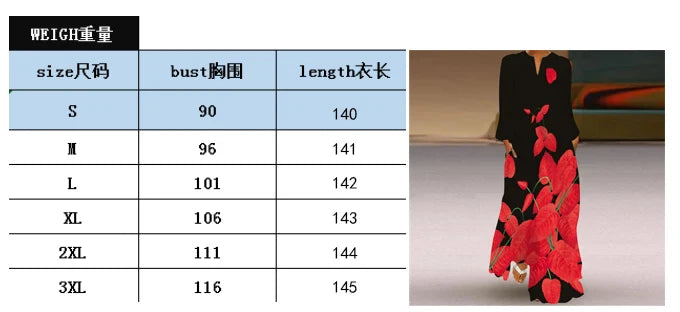 V Neck Long Sleeve Printed Dress With Pocket For Women