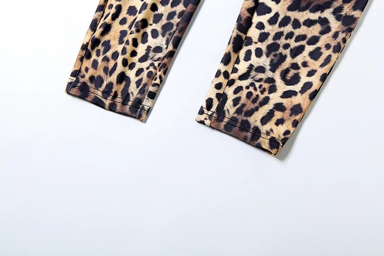 Backless Leopard Print Peach Buttocks Jumpsuit Women Short Sleeve Fitness Summer Streetwear Workout Overalls