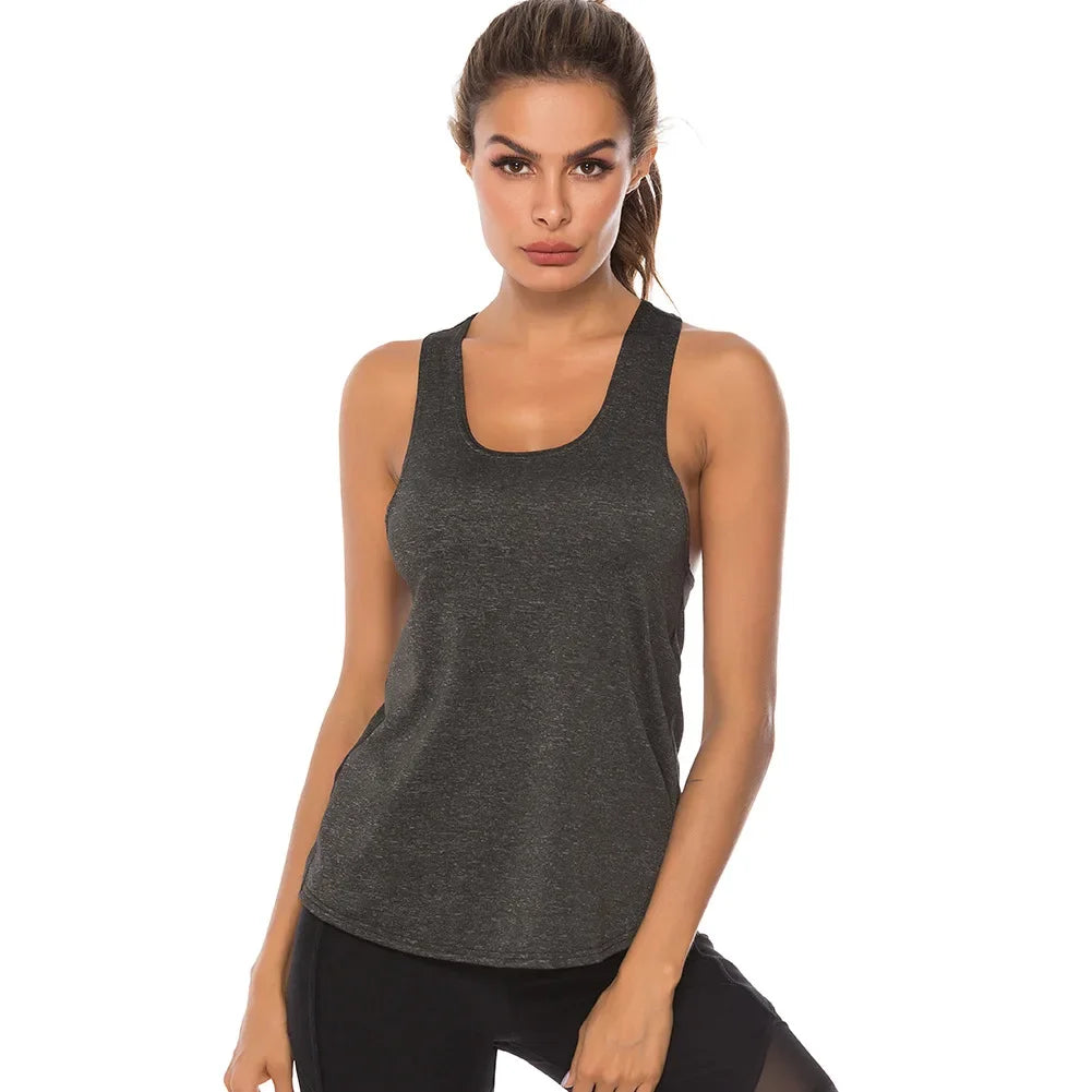 Women's Sleeveless Basic Tanks for Workout and Running - Quick Drying Breathable Sports Vest