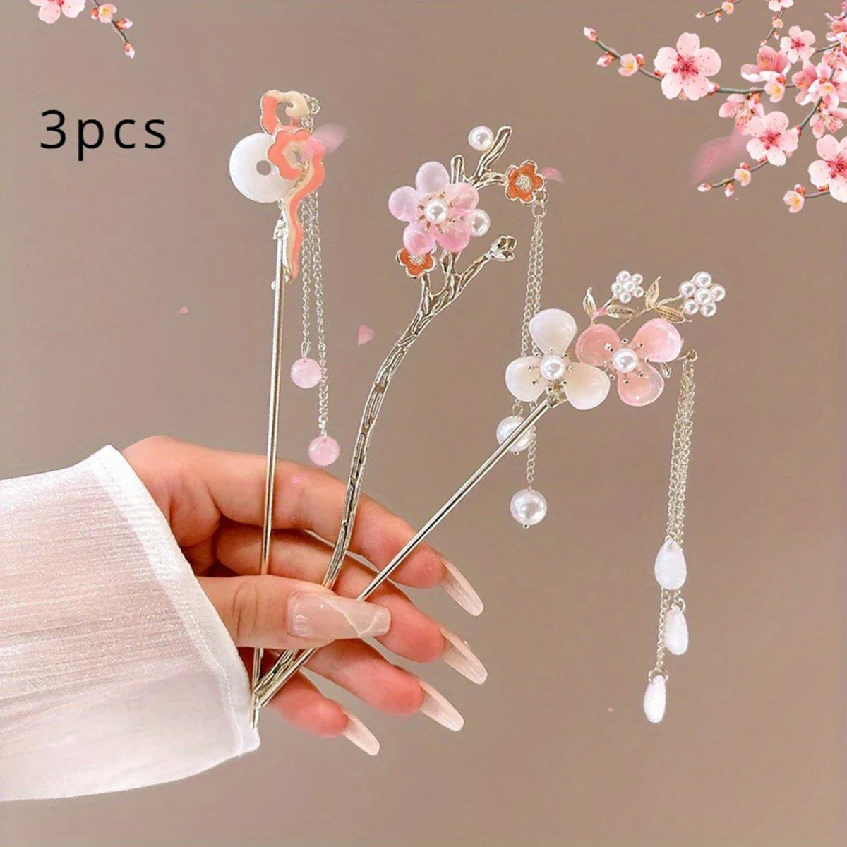 Romantic Chinese Style Hairpin Jewelry Accessory for Women and Girls Daily Wear