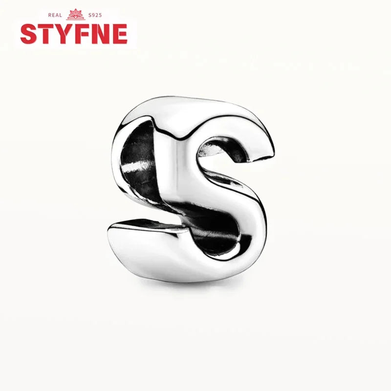 Silver 925 Alphabet Charm Beads A-Z for DIY Jewelry and Bracelet Making Gifts for Women