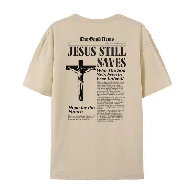 Women Retro Fashion Christian Bible Verse T-Shirt Unisex Oversized Harajuku Graphic Tee Faith Top Gifts