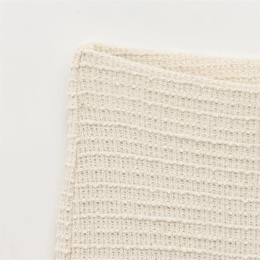 Fashionable Women's Bow Decoration Top and Slimming Texture Bell Bottom Pants Set