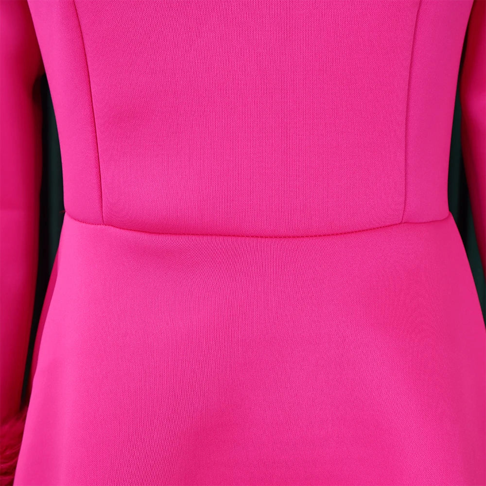 Square Neck Party Dress Women Pleated A Line Mid Calf