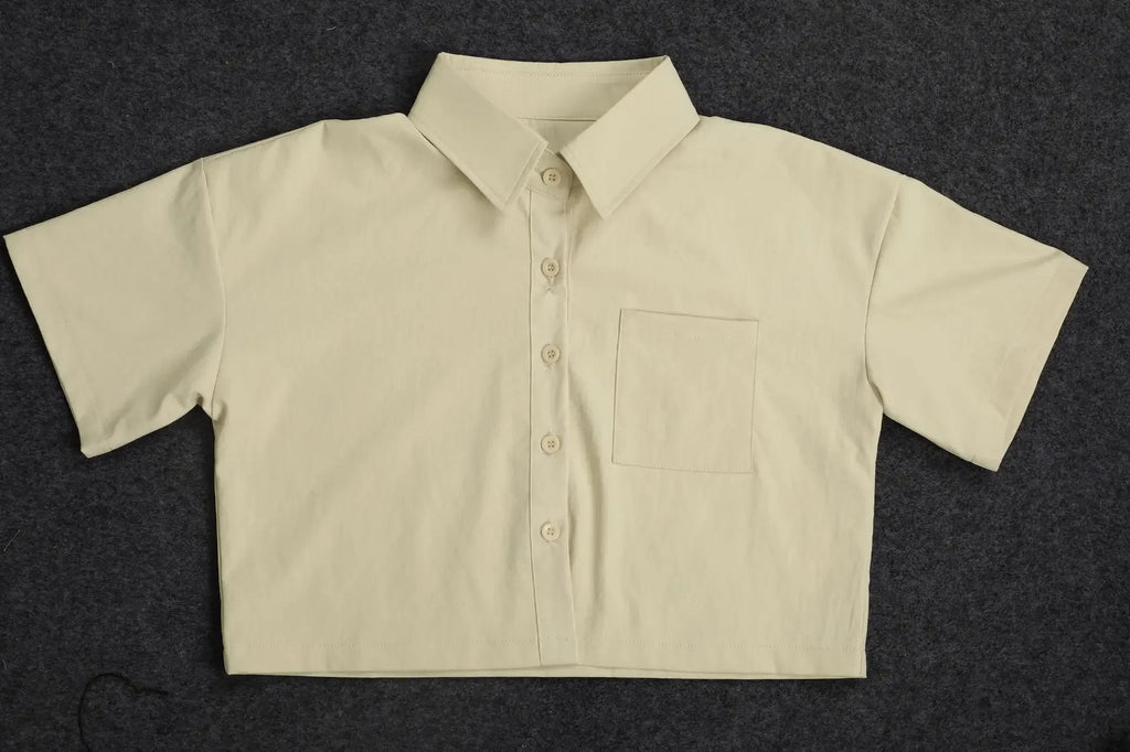 Linen Shirt and Wide Leg Pants Two Piece Set for Women, Casual Street Fashion Outfit