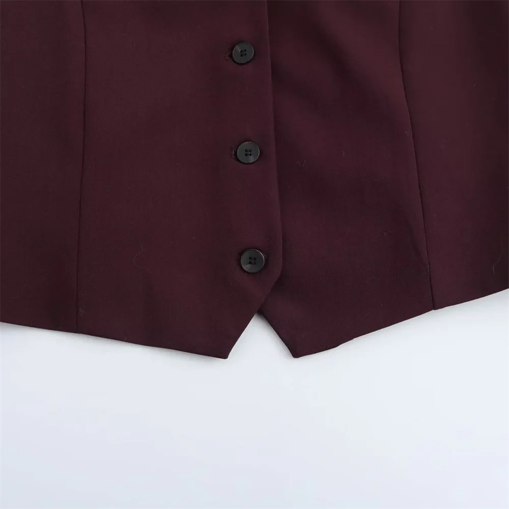 Classic Women's Suit Set Dark Brown Blazer and Tailored Trousers