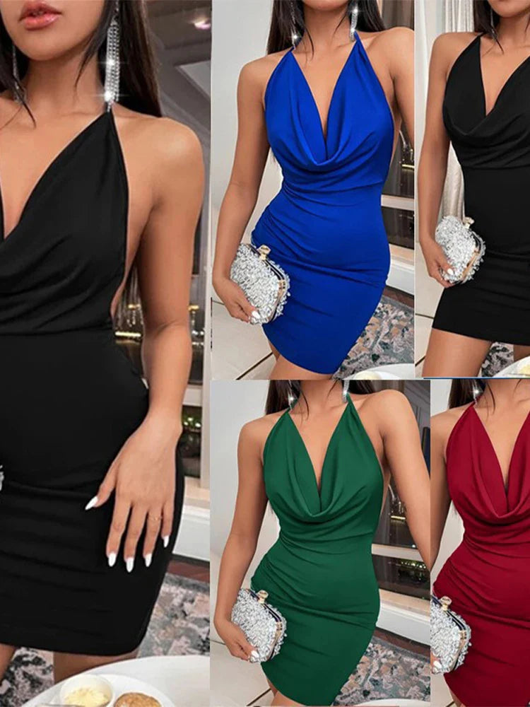 Chic Short Butterfly Dress With Tie Back and Side Split