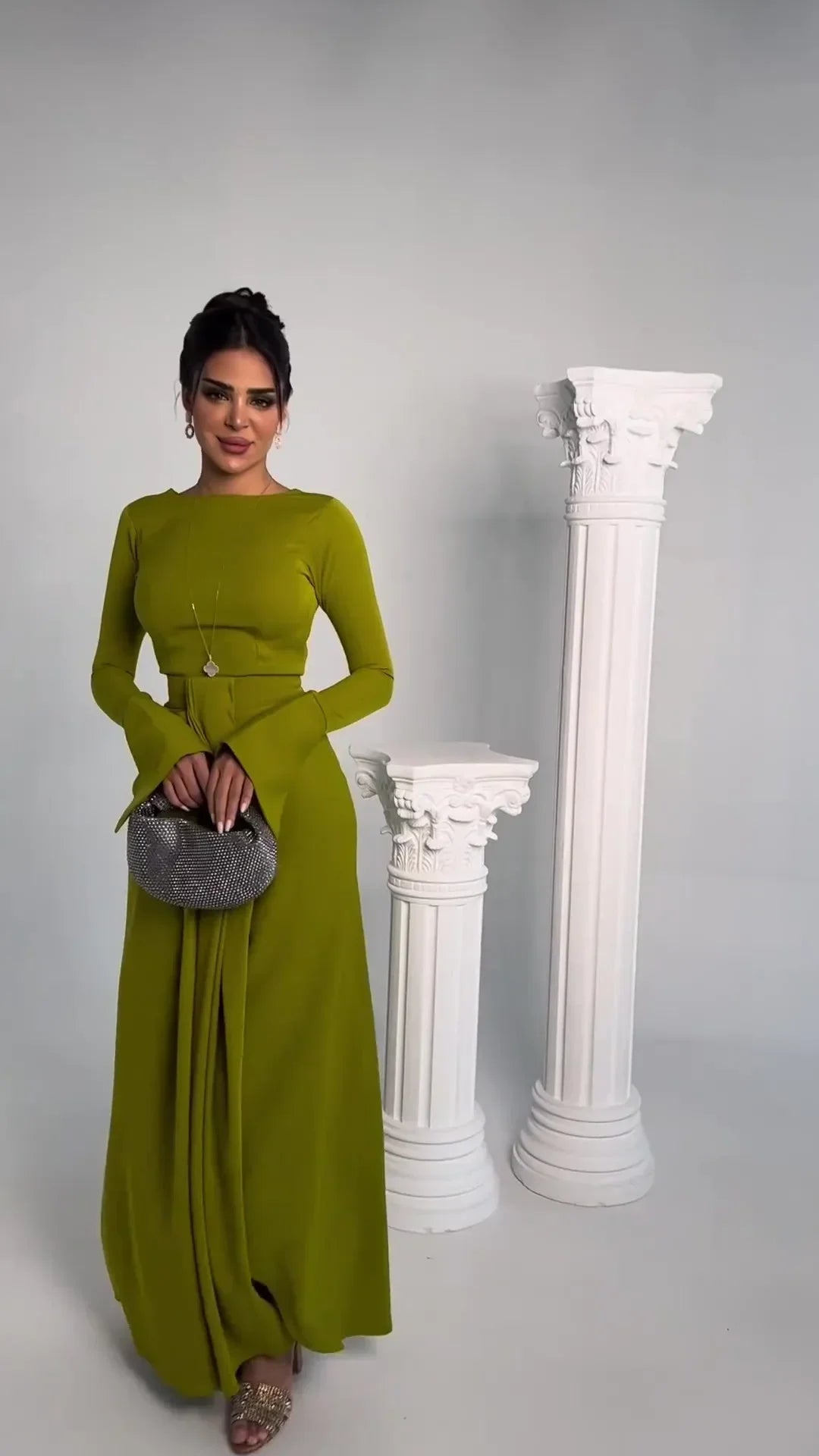 Satin A Line Prom Dress with Jewel Embellishments Gown