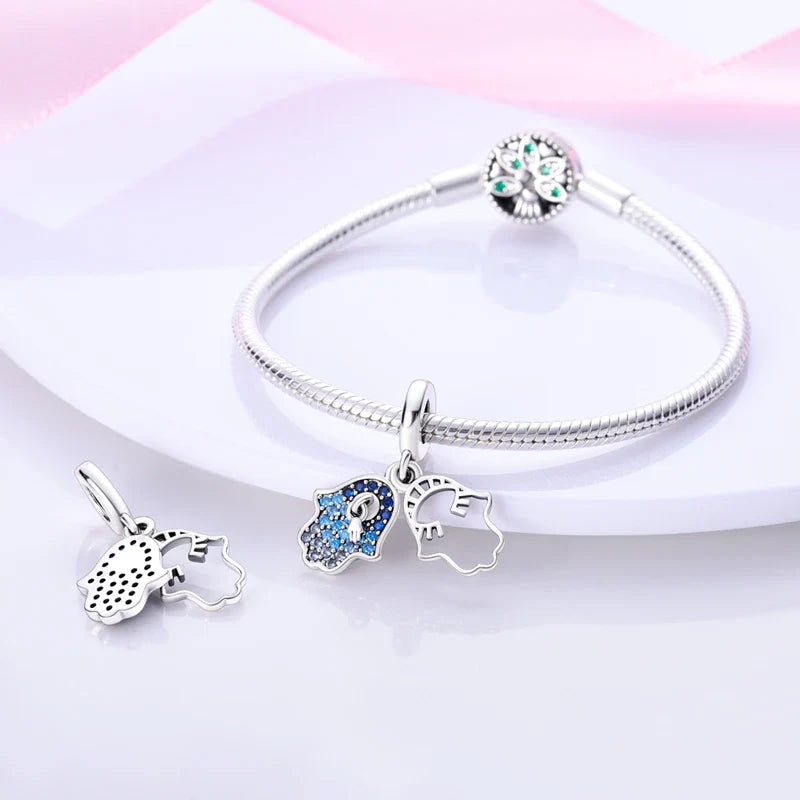 925 Silver Devil's Eye Charms Beads for Women DIY Jewelry Making