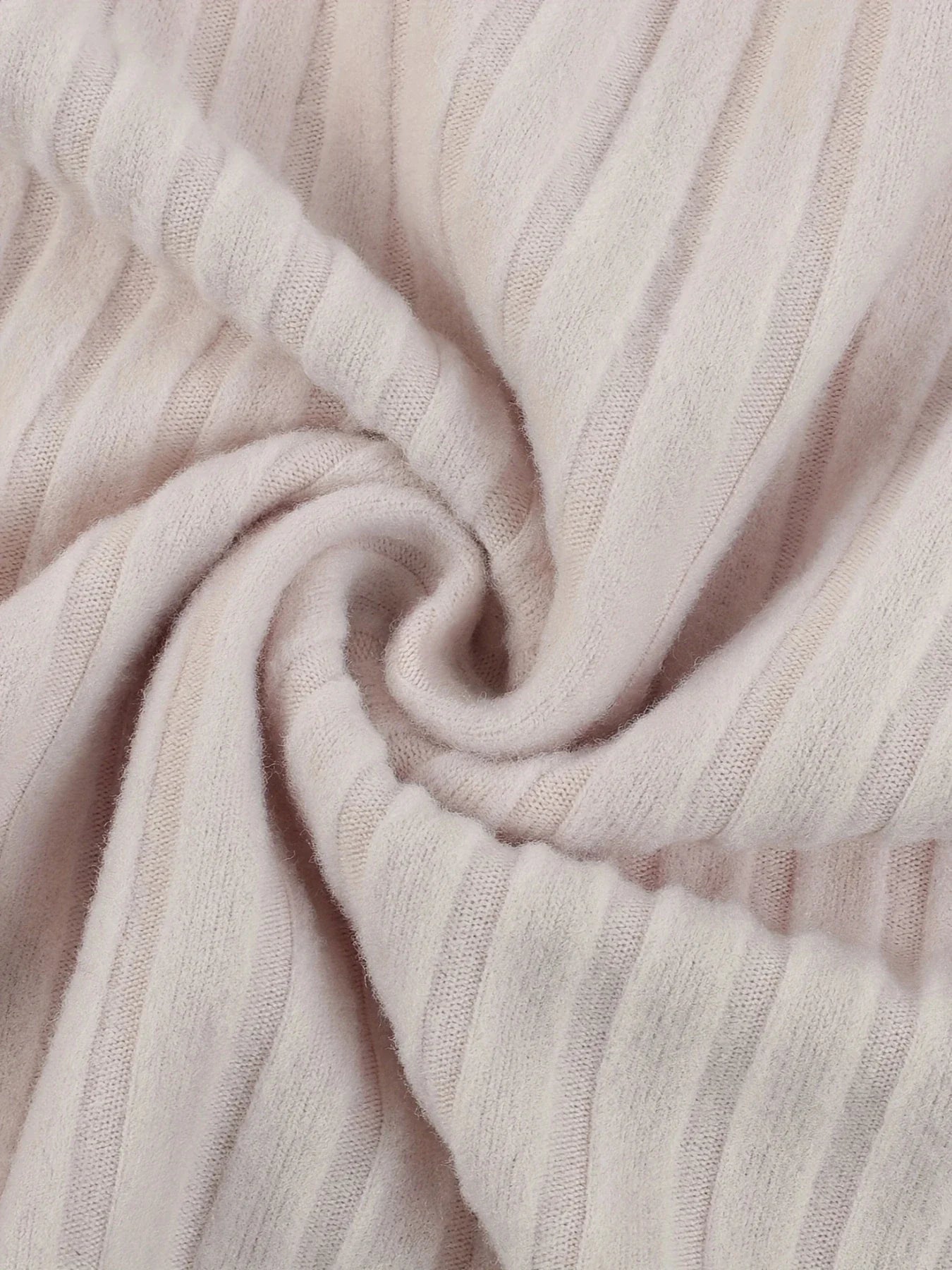 Autumn Winter Loose Casual V Neck Striped Knitted Two-Piece Set with Long Sleeve Top and Straight Tube Pants