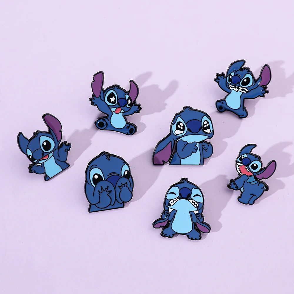 7 Pcs Creative Lilo and Stitch Enamel Pins Set for Backpack Clothing Jewelry and Accessories Gift