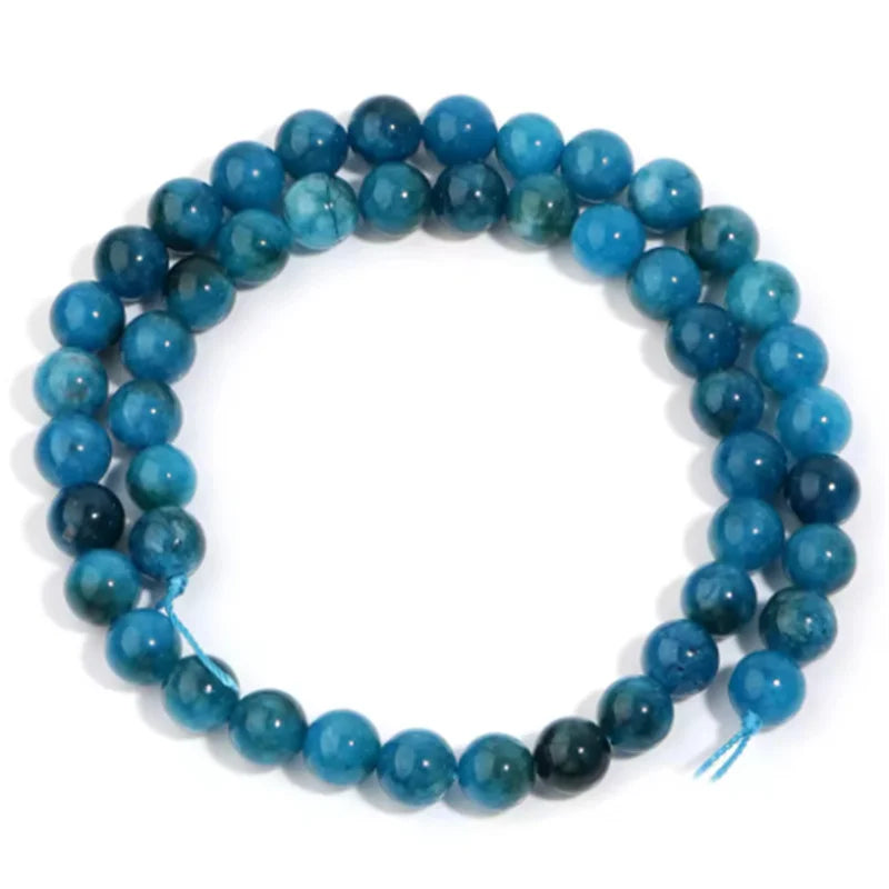 Natural Blue Apatite Stone Beads for DIY Bracelet and Jewelry Making 4mm 6mm 8mm 10mm Round Gemstone Beads