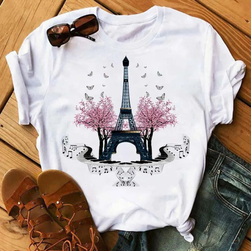 Women's Funny Wine Print T Shirt Casual Short Sleeve O Neck Tee for Summer Fashion
