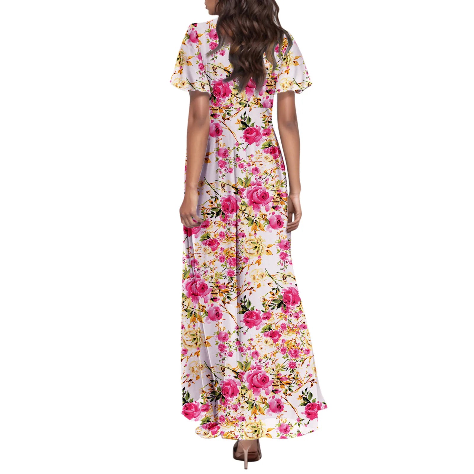 Floral Chiffon Maxi Dress for Summer Wedding Guest Chic