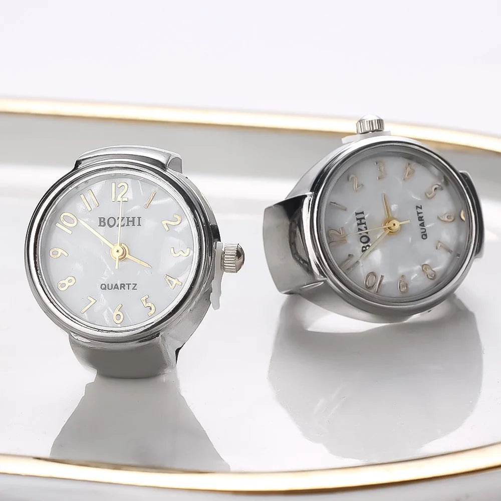 Fashion Ring Watch Unisex Quartz Jewelry with Clear Numbers Ideal Gift for Couples
