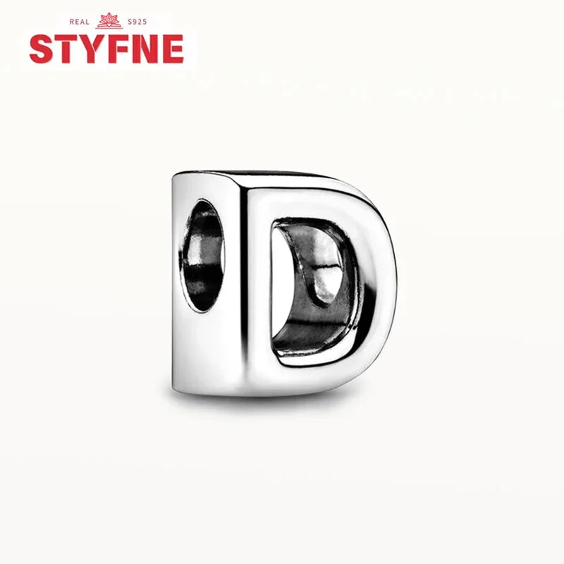 Silver 925 Alphabet Charm Beads A-Z for DIY Jewelry and Bracelet Making Gifts for Women