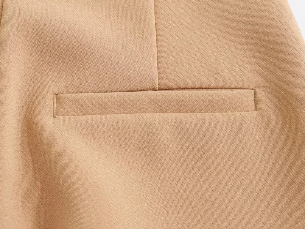 Casual Solid Color V Neck Sleeveless Single Breasted Vest With Elegant Mid Waist Wide Leg Pants Set