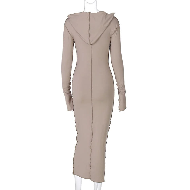 Black Long Sleeve Bodycon Dress For Women Autumn Winter