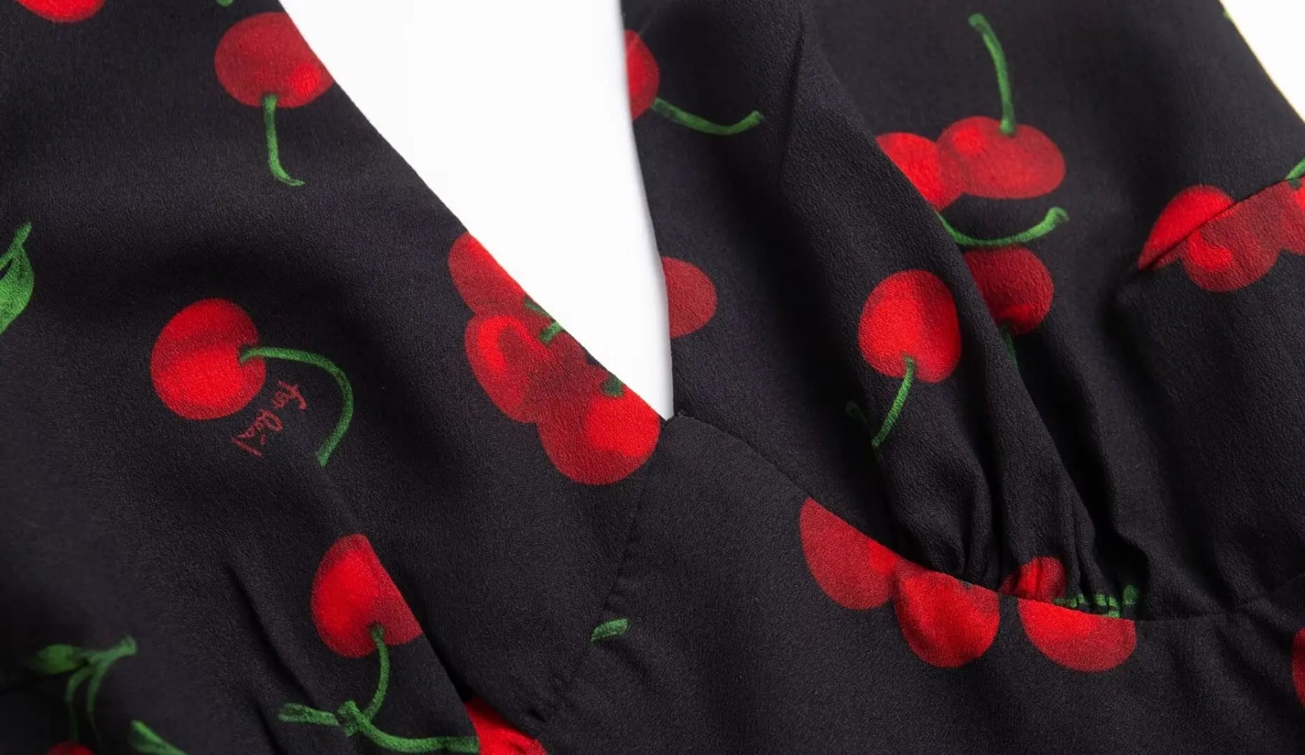 Cherry Print Backless Summer Floral Dress For Women