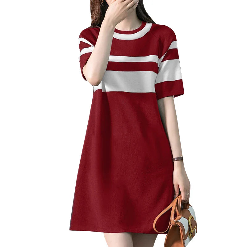 Knee Length Summer Patchwork Sundress Casual For Women