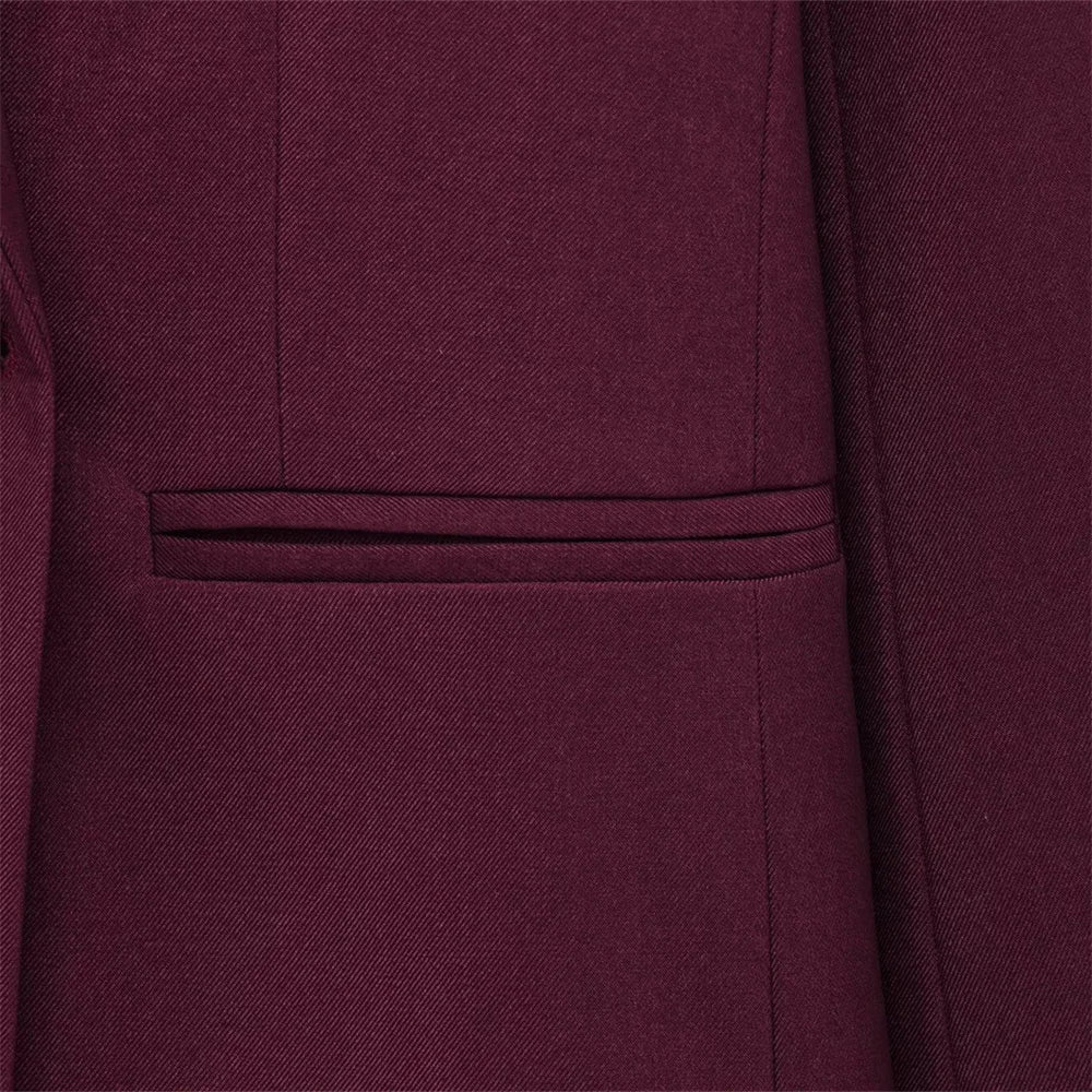 Women's Double Breasted Suit Jacket High Waist Pants Set