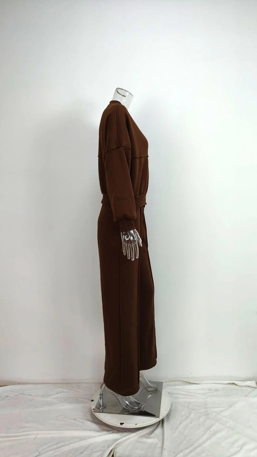 Women's Fleece-Lined Tracksuit Set with Hoodie and Casual Pants for Winter Comfort and Style