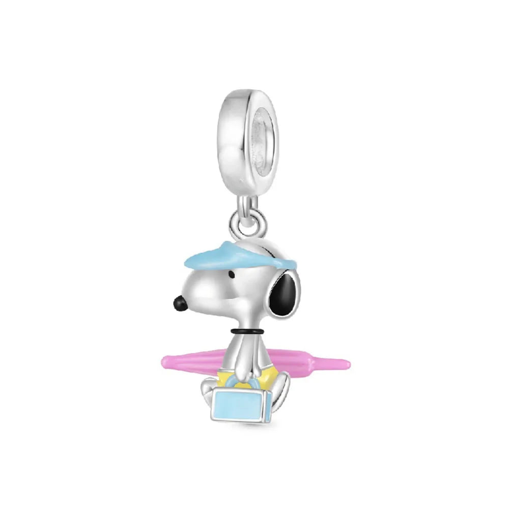 925 Silver Flower Basket Dog Beads for Boys and Girls Pendants Suitable for DIY Exquisite Jewelry