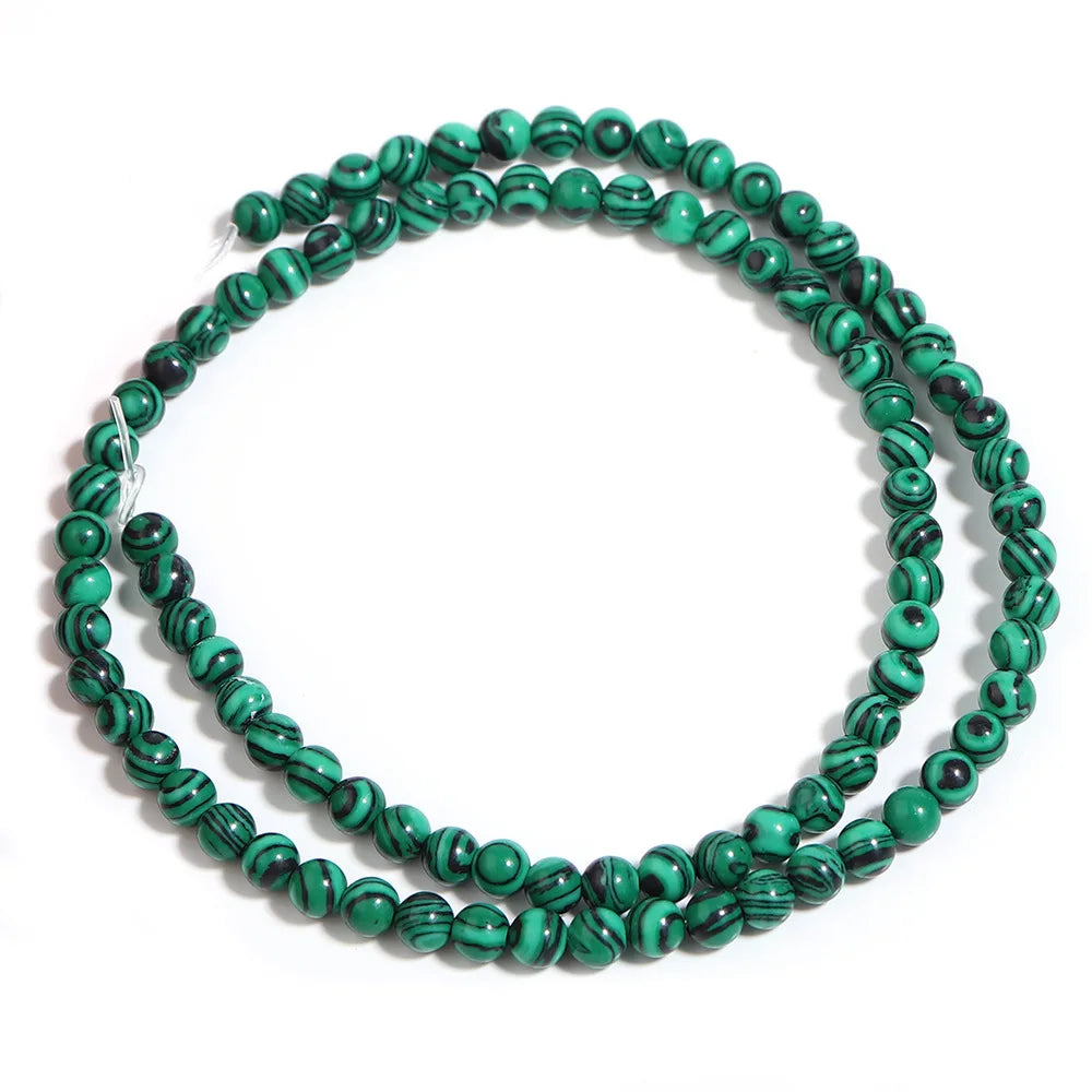 Natural Green Malachite Stone Beads for Jewelry Making 4mm 6mm 8mm 10mm 12mm Loose Spacer Beads for Bracelets and Necklaces