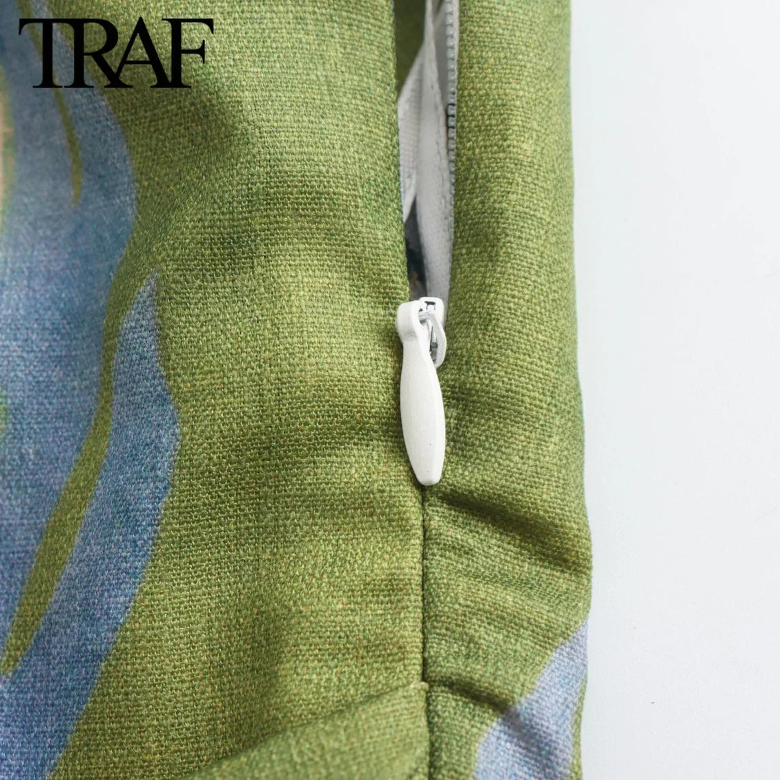 Sexy Long Sleeve Zippered Printed Asymmetric Dress For Women