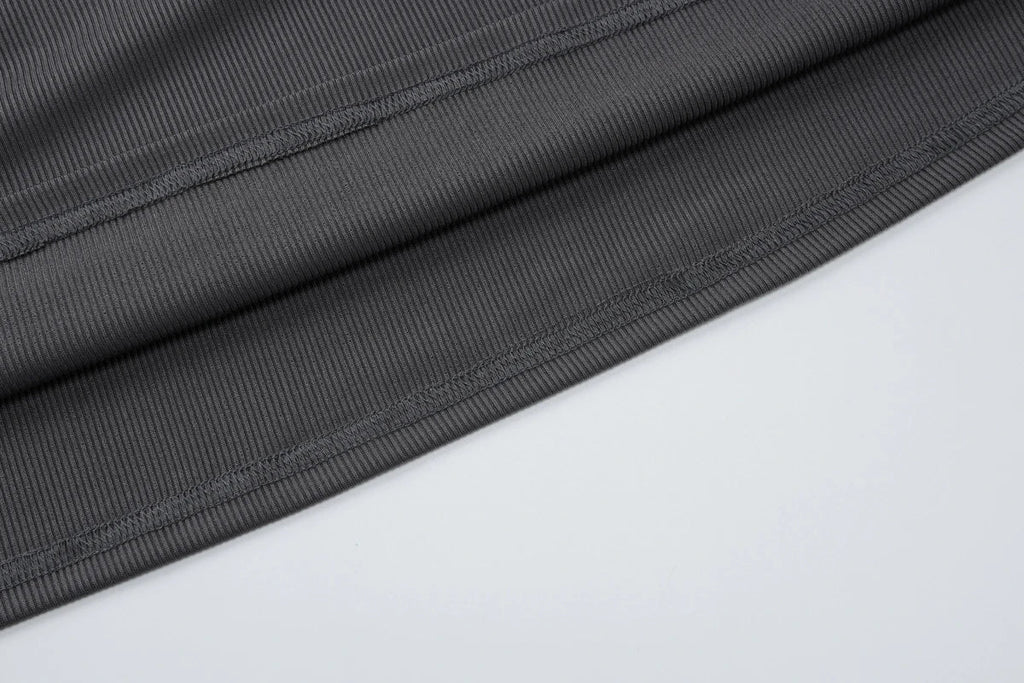 Solid Skew Collar Long Sleeve T-Shirt and Ruched Maxi Skirt 2-Piece Set Women's Y2K Fashion Outfit for Fall Night Party and Vacation