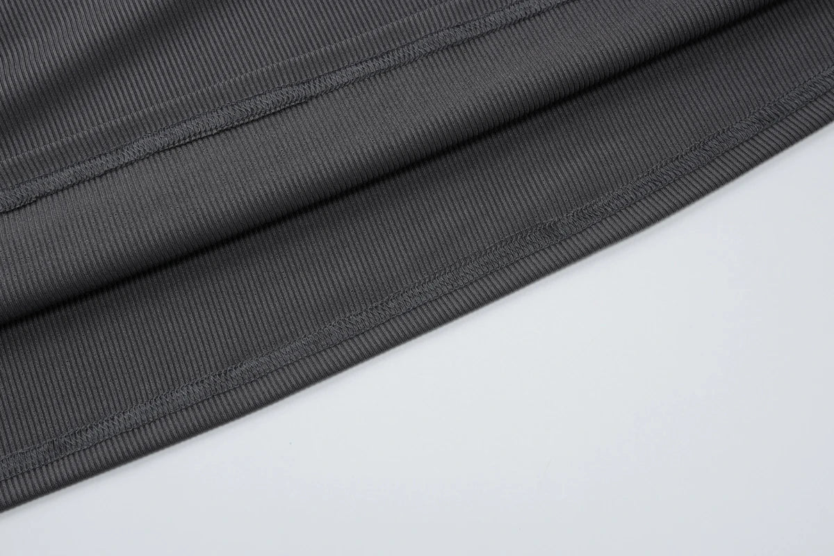 Solid Skew Collar Long Sleeve T-Shirt and Ruched Maxi Skirt 2-Piece Set Women's Y2K Fashion Outfit for Fall Night Party and Vacation