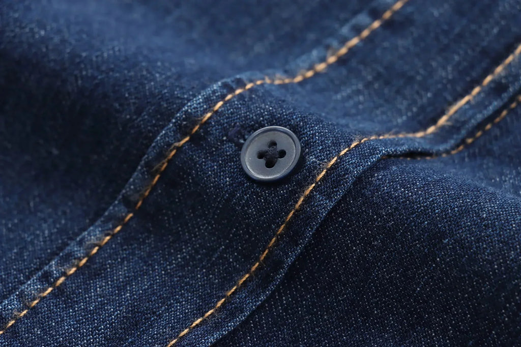 Women's Elegant Denim Shirt with Bowtie Single Breasted Casual Streetwear Autumn Winter Fashion Solid Button-Up