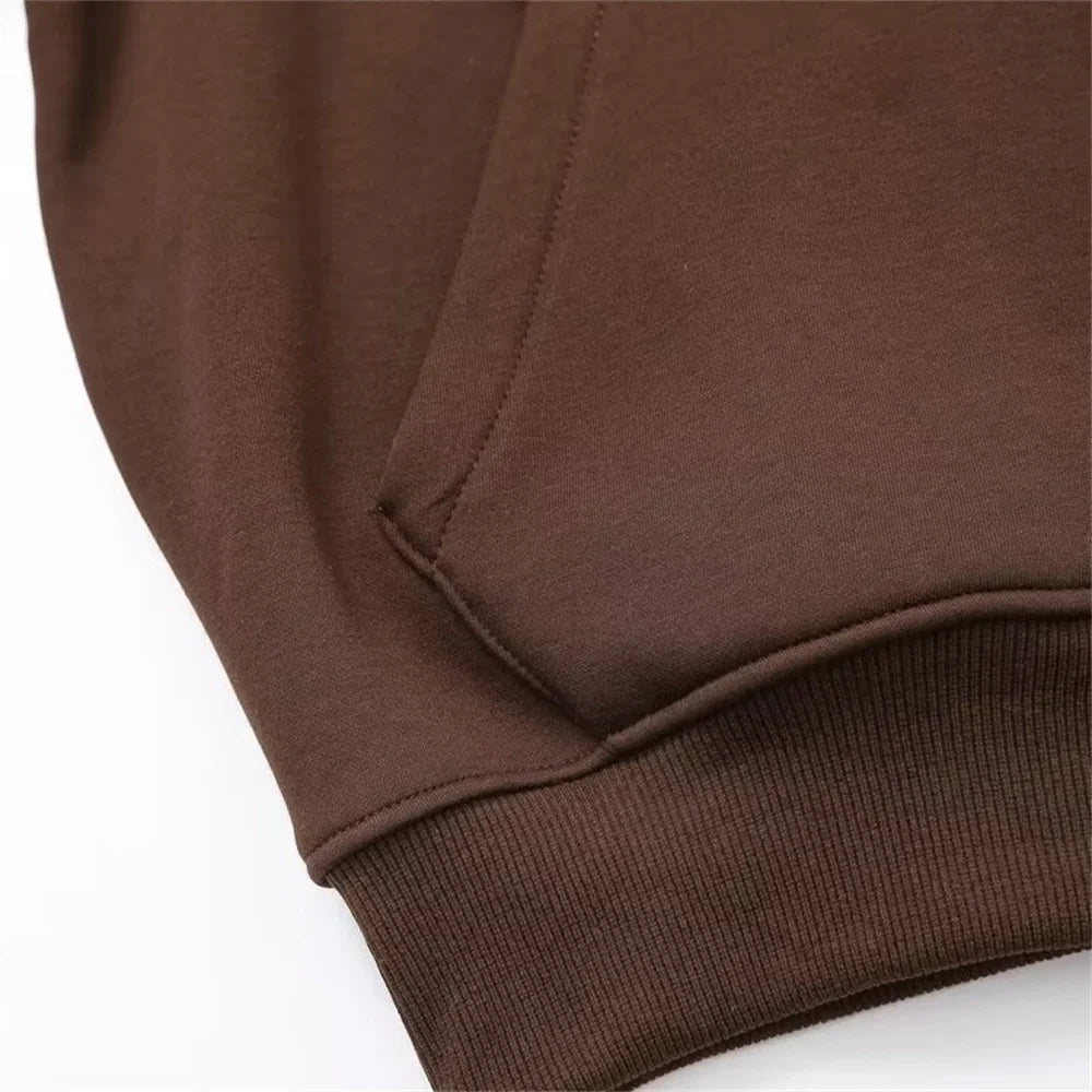 Fashionable Women's Casual Sportswear Jacket and Wide Leg Pants Set with Zipper Decoration