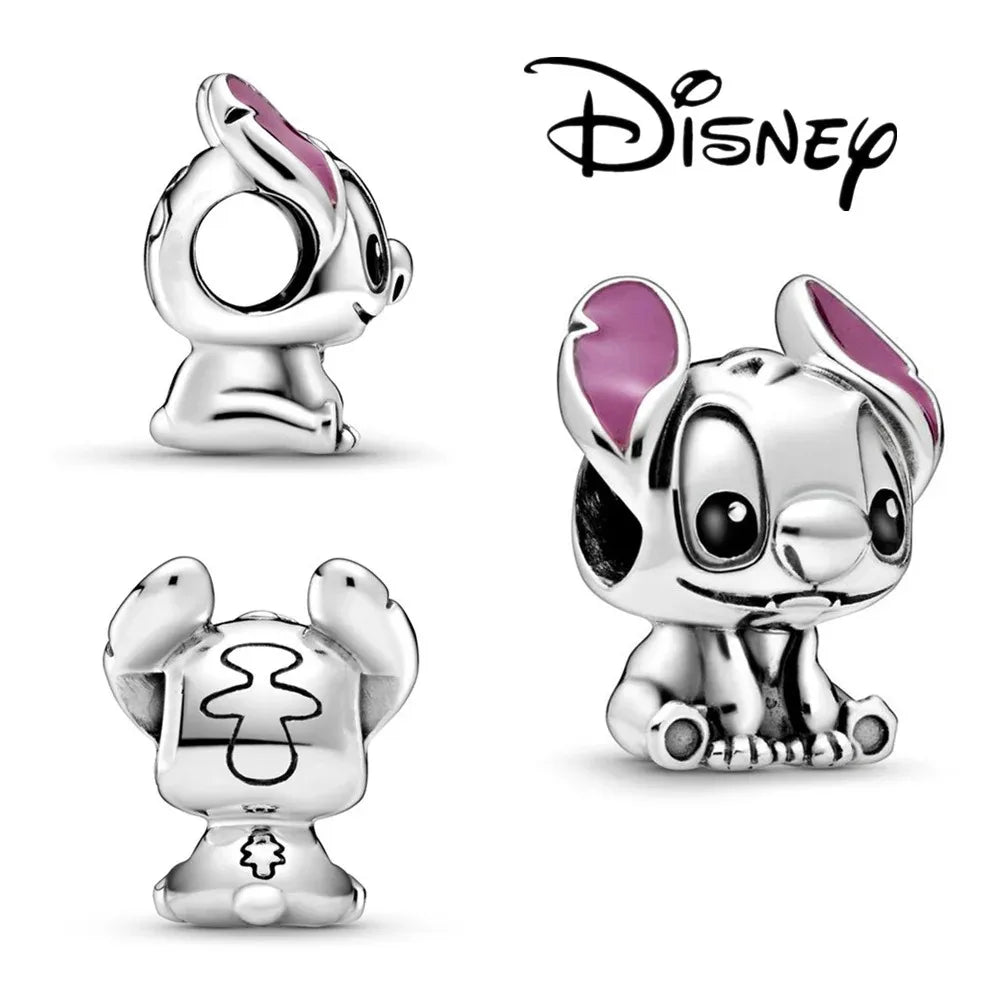Disney Stitch and Minnie Mouse Charms Dangle Fit 925 Silver Bracelet for Jewelry Making
