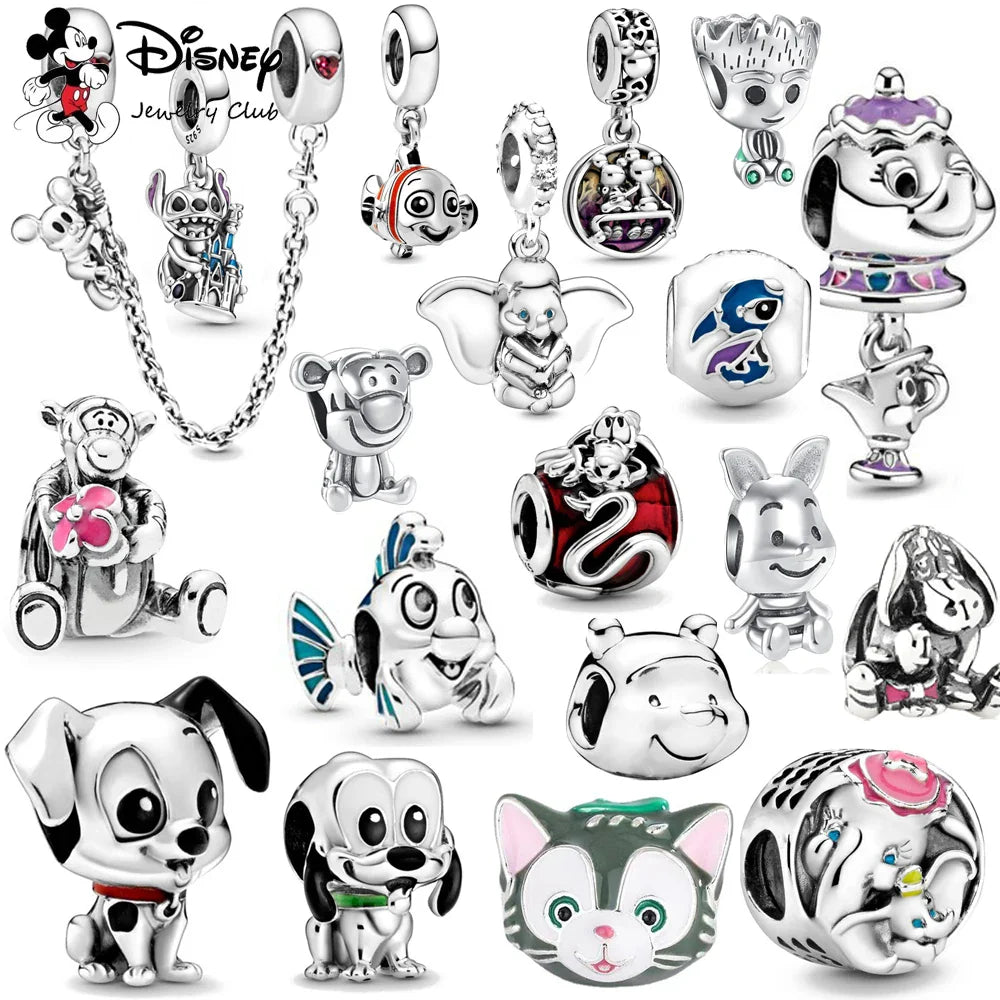 Disney Dumbo Mickey Chain Stitch Dalmatians Charm Beads for 925 Sterling Silver Bracelet Necklace Jewelry