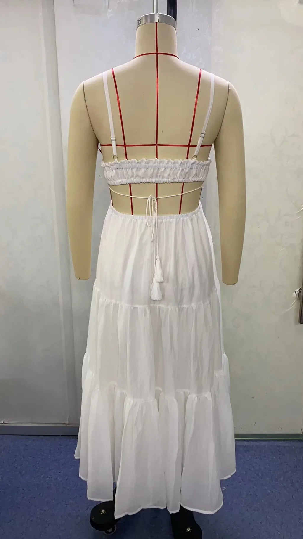 Halter Neck Backless Lace Dress For Women Summer Solid Color