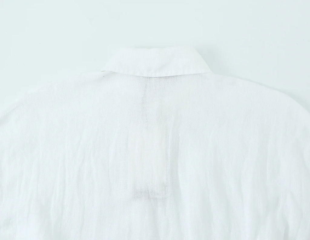 Oversized Women Blouse Summer Casual Long Sleeve Single Breasted Shirt Fashion Loose Fit Top