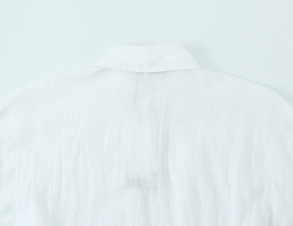 Oversized Women Blouse Summer Casual Long Sleeve Single Breasted Shirt Fashion Loose Fit Top