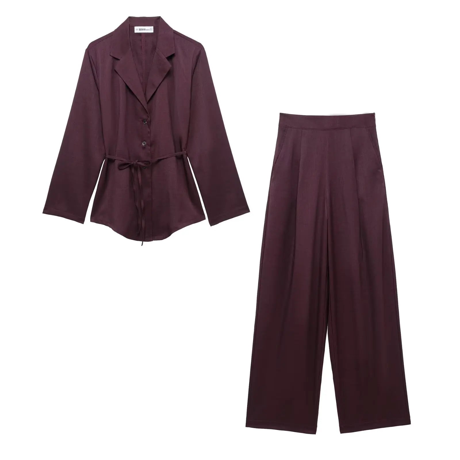 Women 2 Piece Suit Set Blazer And Wide Leg Trousers