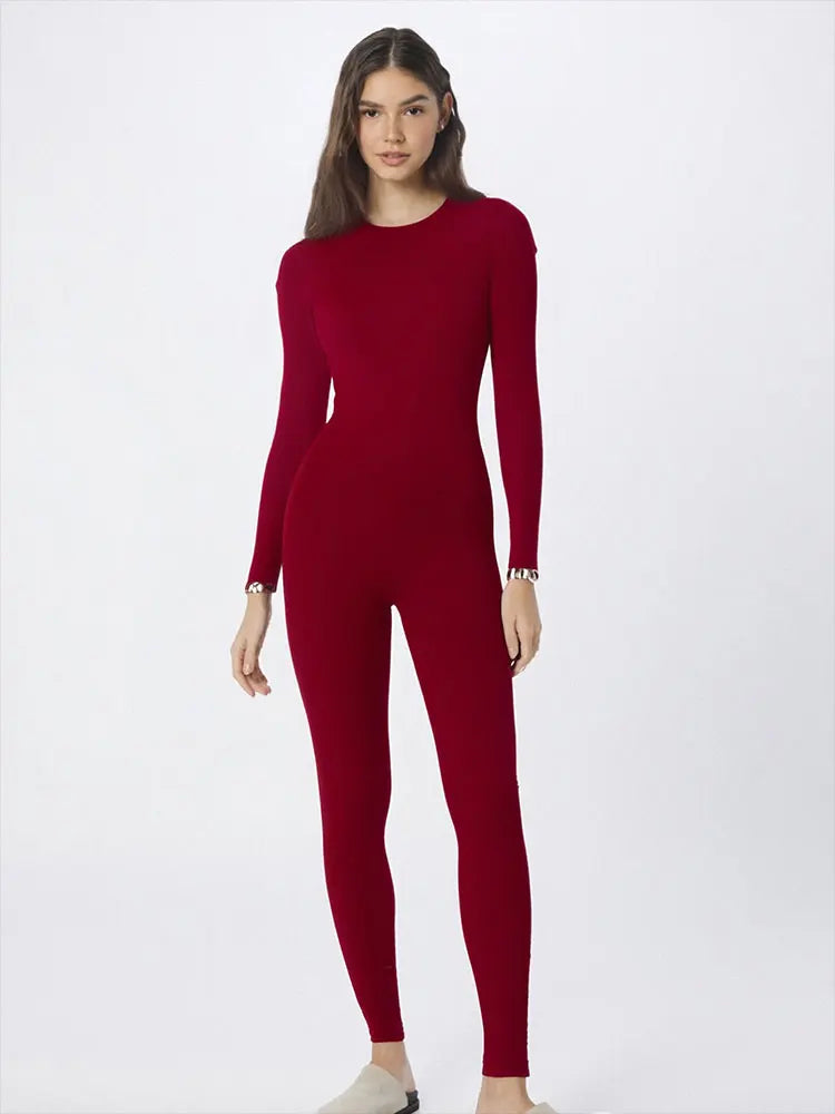 Womens Long Sleeve Bodycon Jumpsuit Streetwear Romper