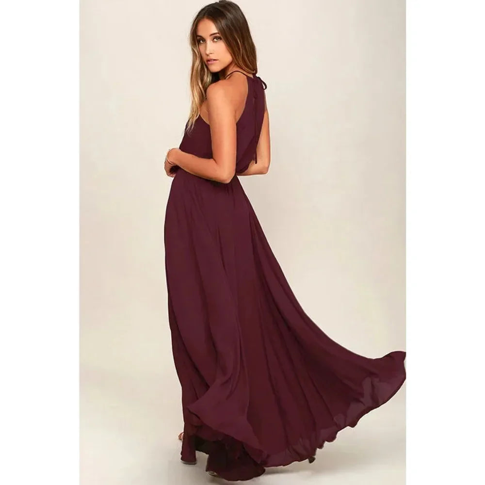 Boho Maxi Dress With High Split For Summer Beach Party
