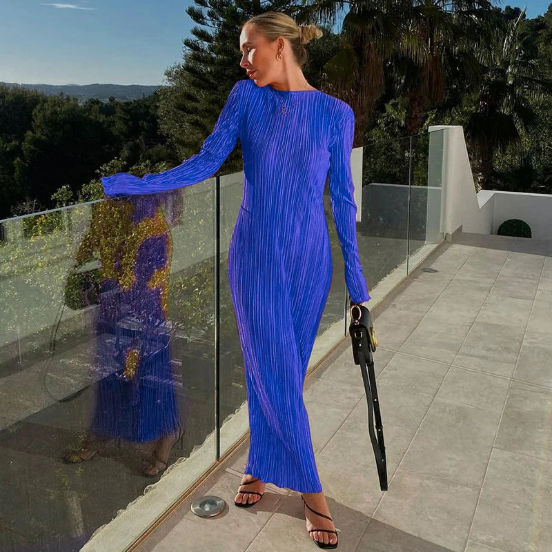 Women Long Sleeve Bodycon Black Dress for Autumn Winter