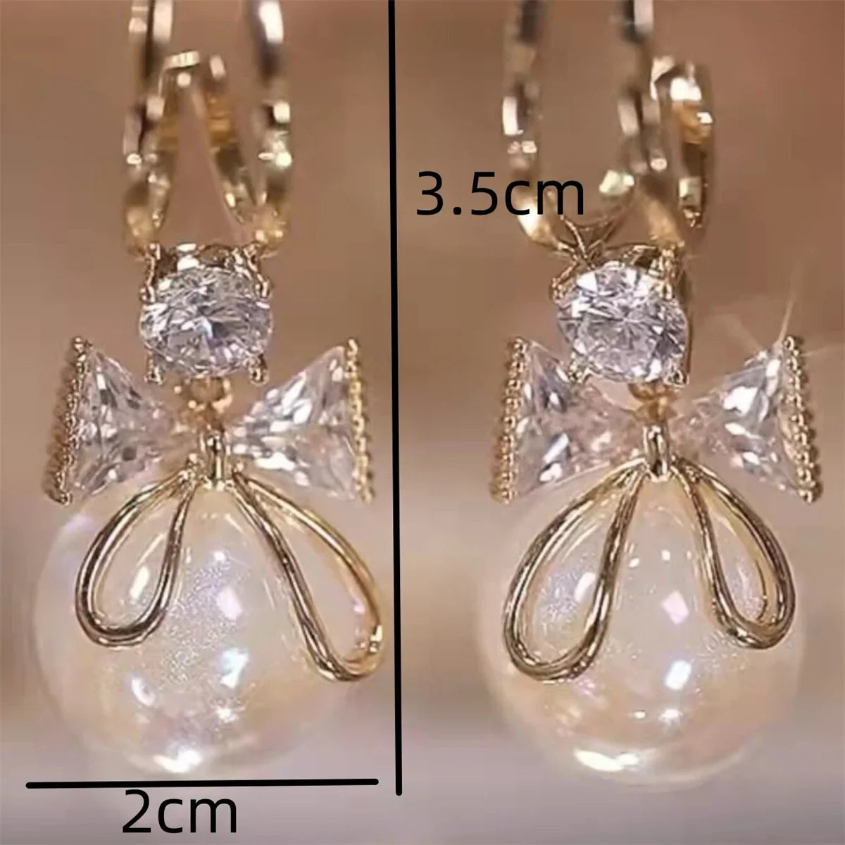 2PC Women's Trendy Bow Earrings Set for Outdoor Travel and Festival Celebrations