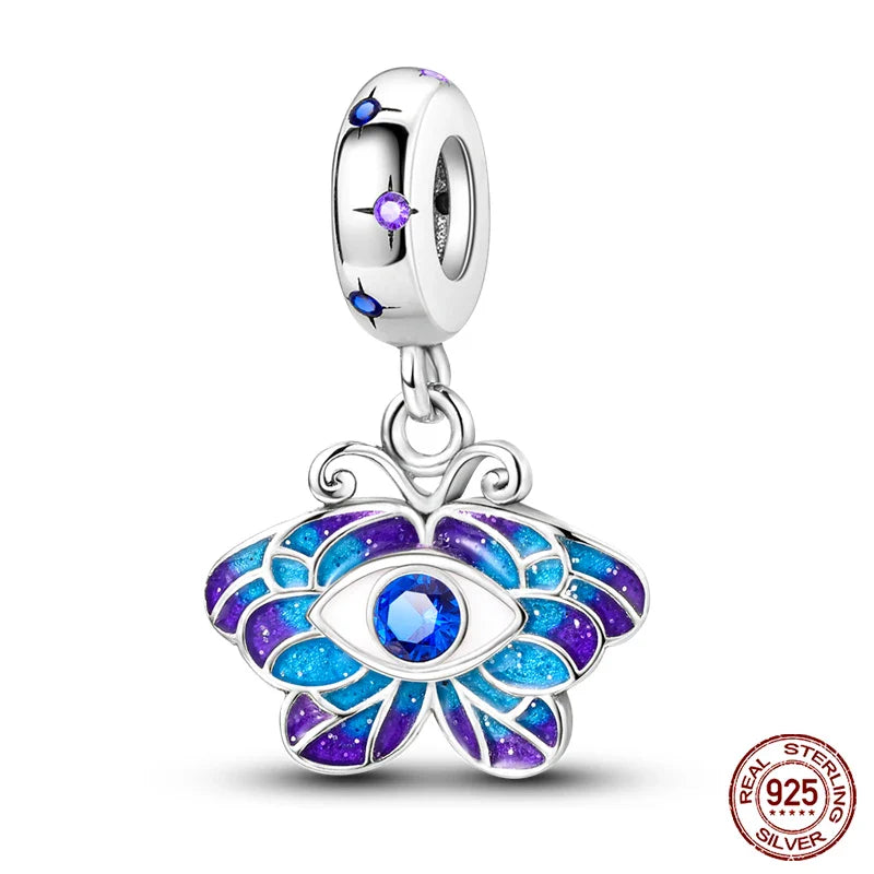 925 Silver Devil's Eye Charms Beads for Women DIY Jewelry Making