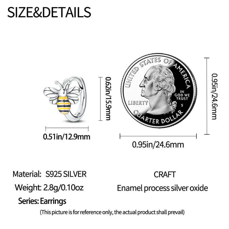 Colorful Butterfly Bee Ladybug Rainbow Flower Earrings in 925 Sterling Silver for Women Fashion Jewelry Gifts