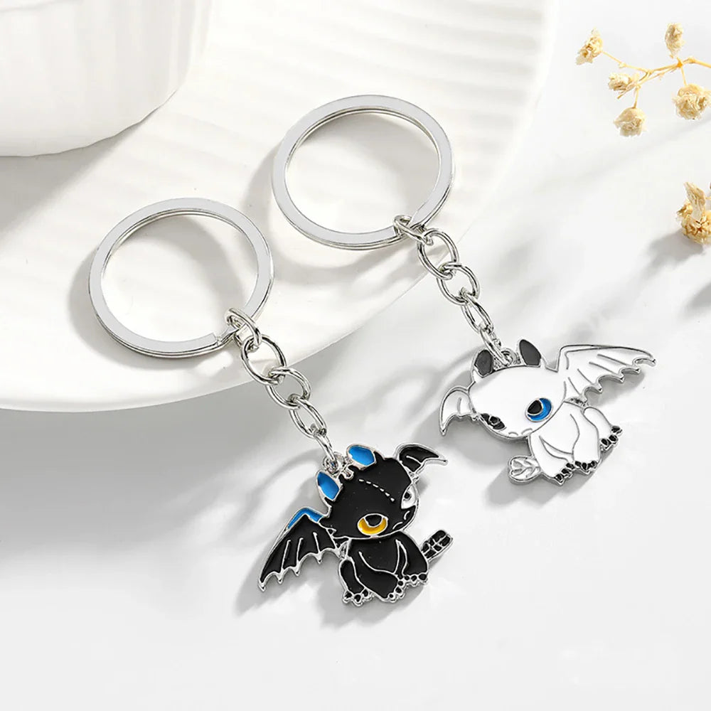 Mini Dragon Taming Toothless Keychain Pendant for Couples Cute Cartoon Backpack Accessory