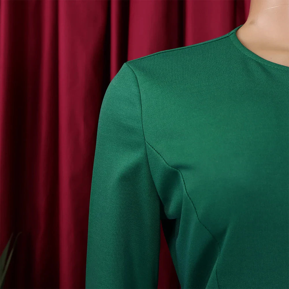 Office Dress For Women Professional O Neck Striped Sheath