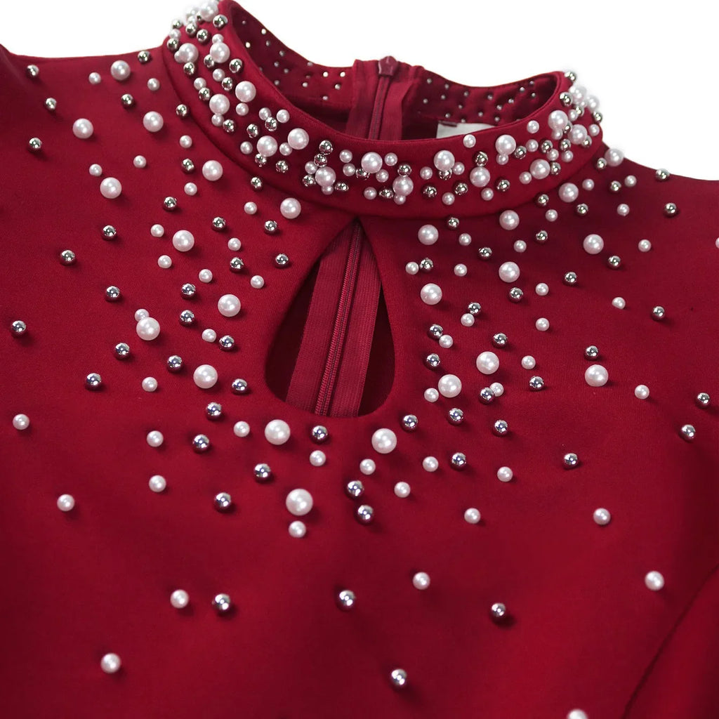 Beaded Party Dress For Women O Neck Sheath Ankle Length